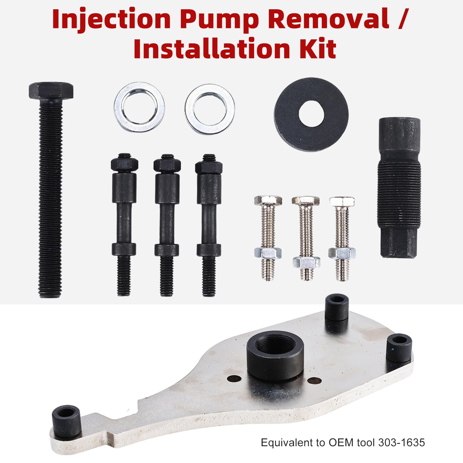 FreeTec Motor Zahnriemen Einstellwerkzeug, Hochdruckpumpe Werkzeug Nockenwellen Arretierwerkzeug Kurbelwellen Set, Zahnriemenwechsel Werkzeug für Ford Transit Custom Focus Ranger 2.0 Ecoblue TDCi