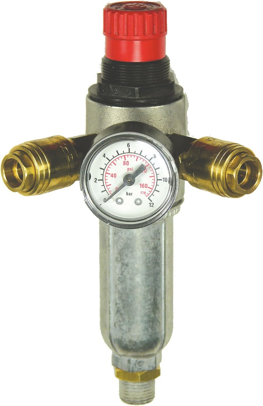 Mecafer 152172 Filter Pressure Regulator with 2 Valves 1/4 Inch Plug