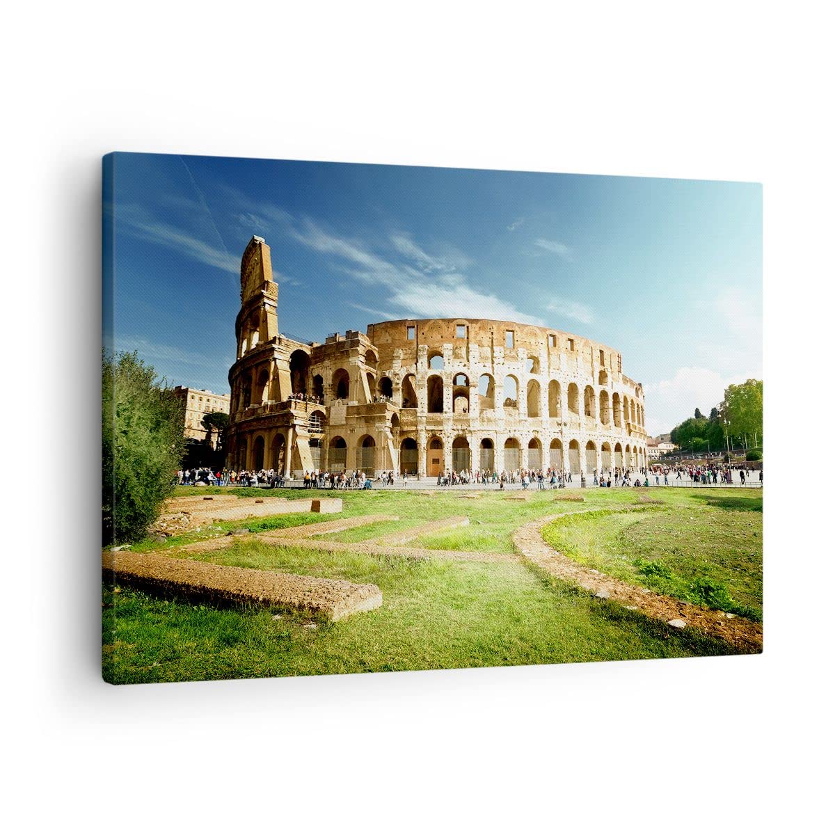 Quadro su Tela Coloseum Roma Architettura Italia Stampe da Parete 125x70cm Quadri Moderni Soggiorno Camera da Letto 5 pezzi Piccoli Decorazione Murale Wall Art Canvas Grafica Immagini EA125x70-2966