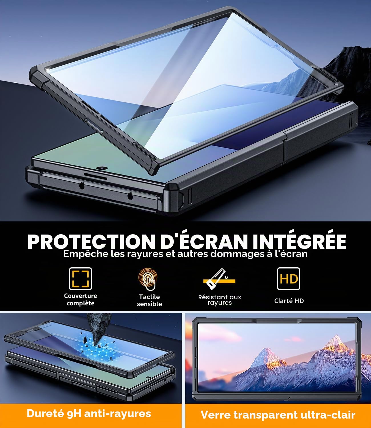 Coque magnétique pour Samsung Z-Fold-7 : étui de téléphone blindé robuste [compatible avec MagSafe] [Protection des charnières] [double béquille] Coque antichoc en TPU + PC pour Galaxy zfold 7