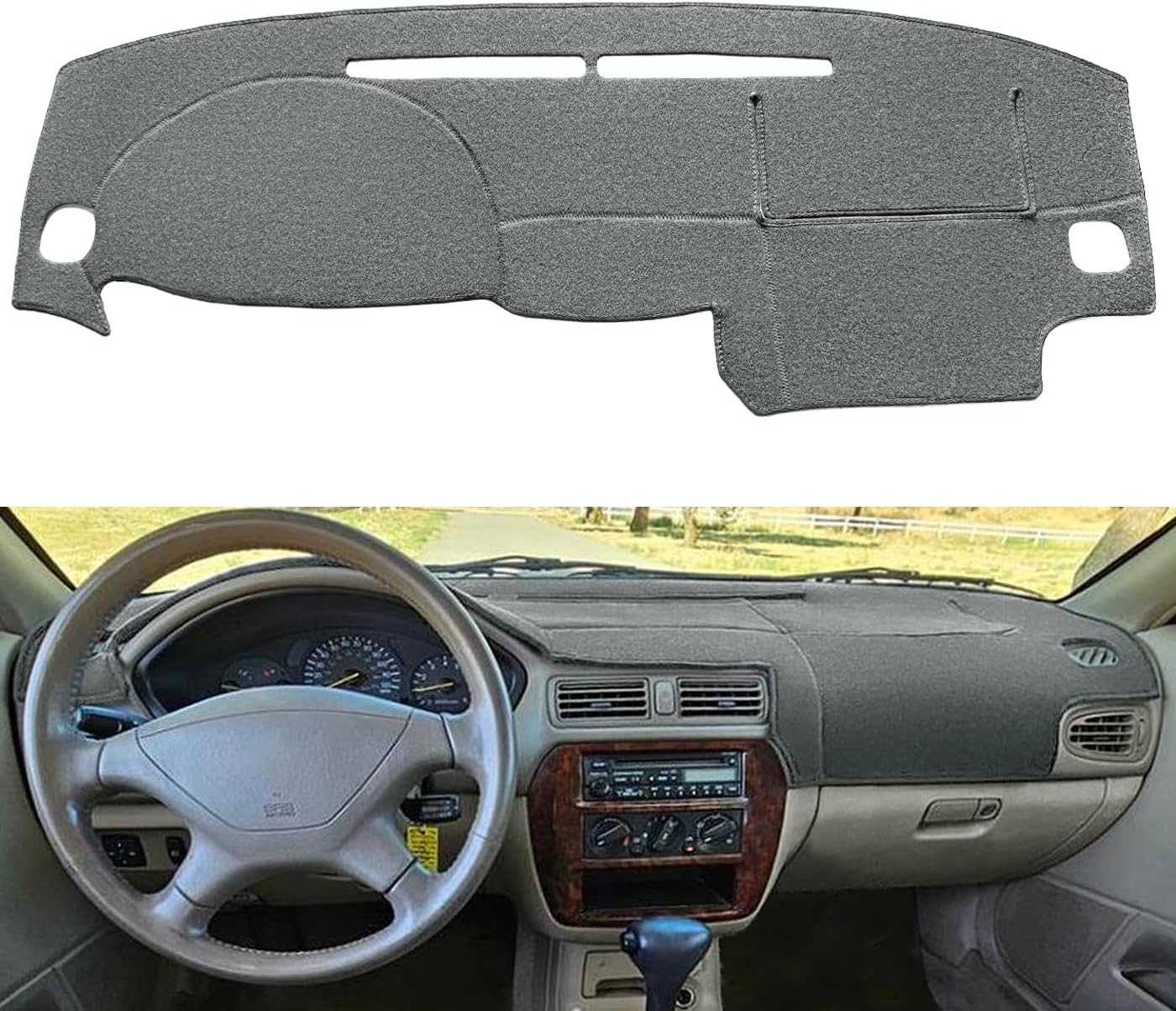 Dash Cover Mat Custom Fit for Mitsubishi Galant Dashboard Cover Pad Cap Carpet Protector F212 (Dark Gray)