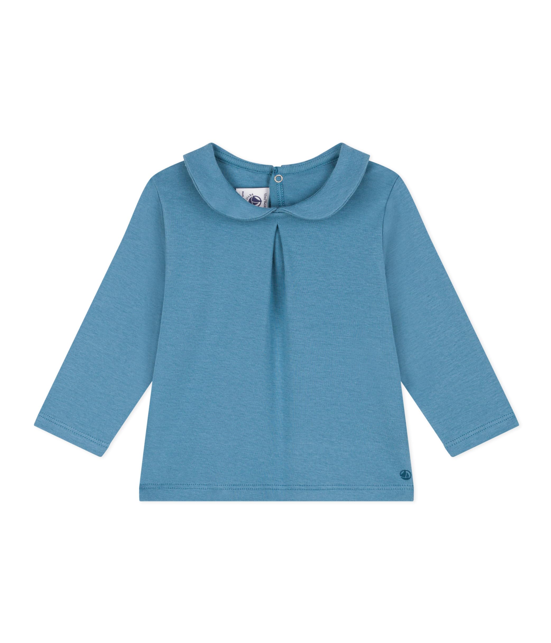 Petit Bateau Dziewczęca A095N bluzka z długim rękawem, niebieska polochon, 36 miesięcy, Niebieski polochon, 3 Lata