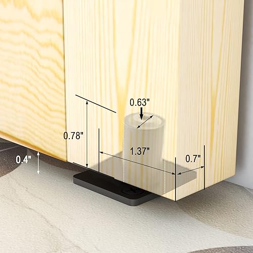 Miniatura 7 de Kit de herrajes para puerta de granero plegable de 48 pulgadas4 pies, kit de riel de rodillos resistente para 4 puertas montado en la parte