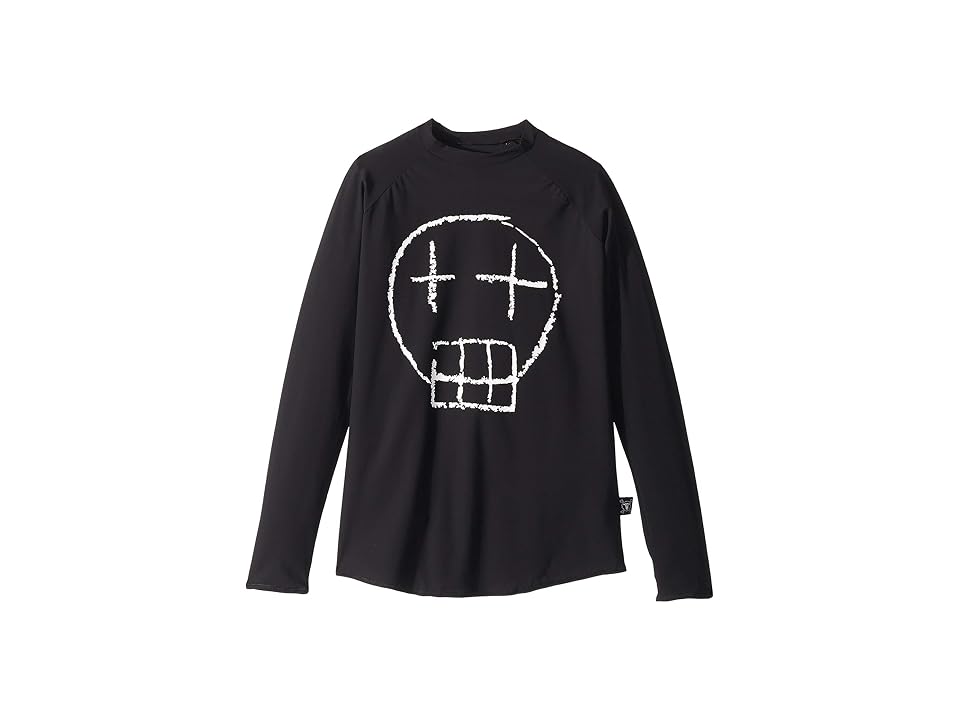 

Nununu Sketch Skull Long Sleeved Rashguard (Little Kids/Big Kids) (Black) Boy's Swimwear