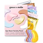 grace & stella Under Eye Mask Variety Pack - 18 Pairs of Under Eye Patches for Dark Circles - With 6 Colors (3 Pairs/Color) - Gel Masks Puffy Eyes for Women, Vegan Cruelty Free Christmas Gifts for Mom