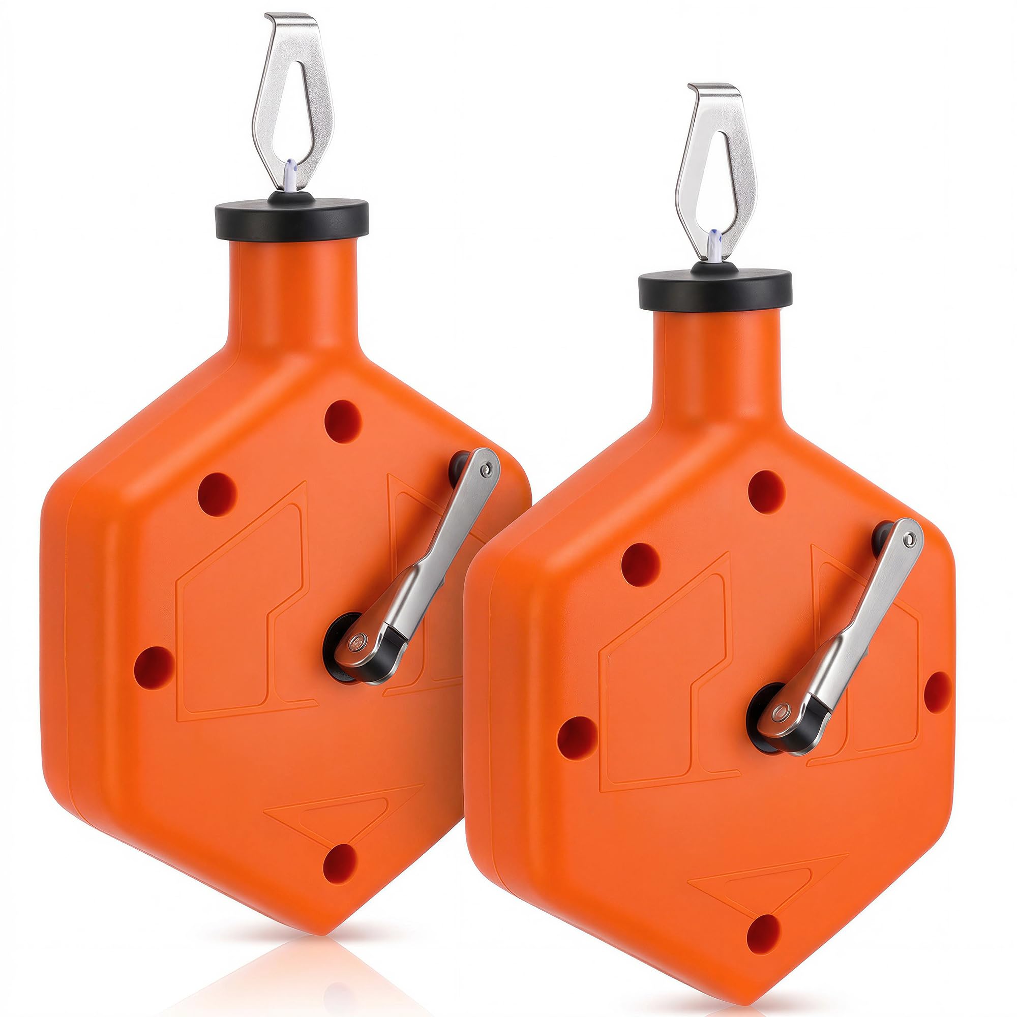 RUBII 2 Pcs 100Ft Chalk Line Reel Box, Chalk Line Tool with Carabiner