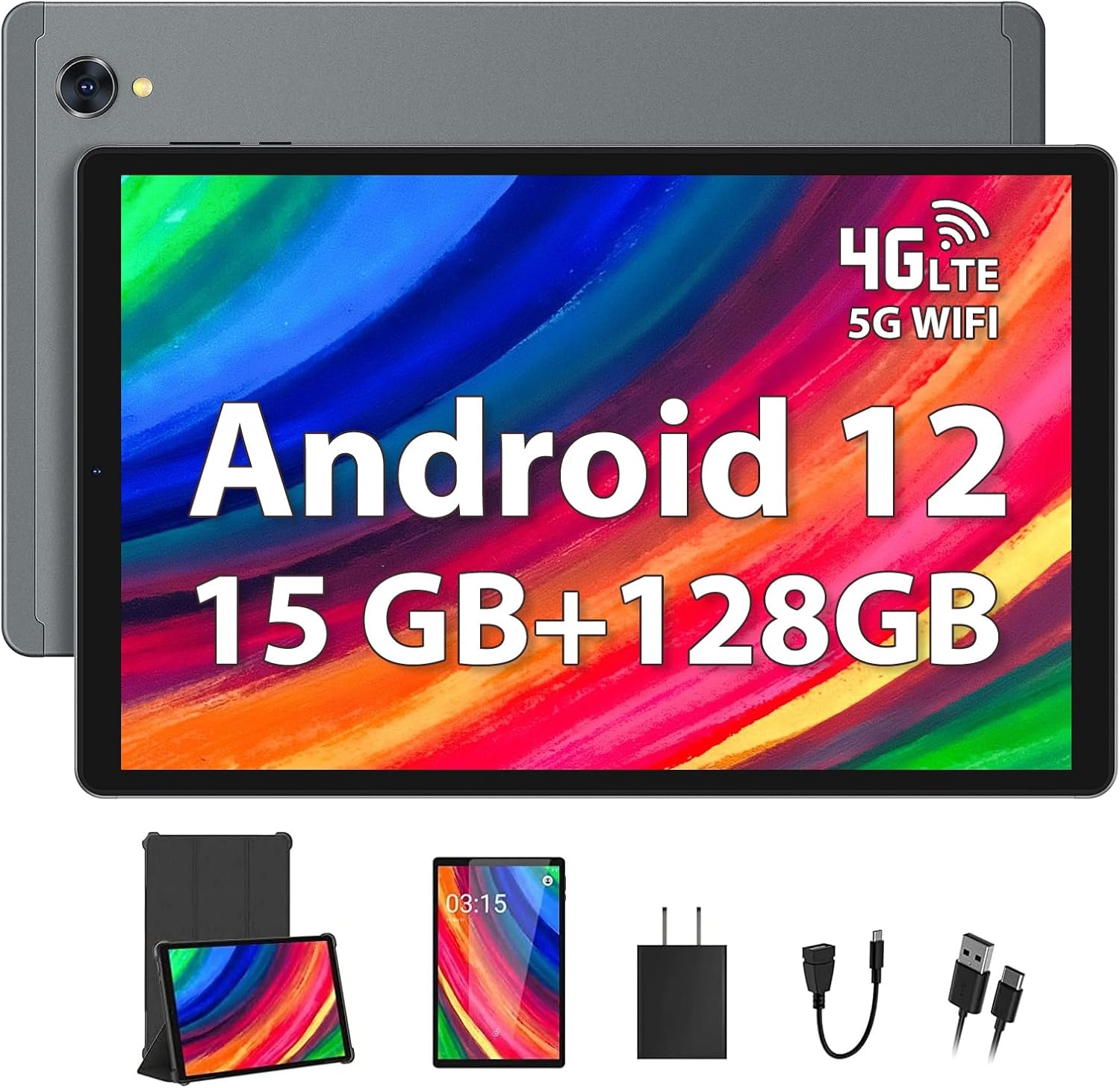 TOSCiDO Tablet 10 Pollici Android 12, 15GB RAM,64GB ROM (TF 1TB),Dual 4G LTE/SIM+ WiFi, Octa-Core, 1920 * 1200 FHD IPS, Tablet in Offerta GPS,BT5.0, 6000mAh,con custodia (Grigio) TOSCiDO Tablet 10 Pollici Android 12, 15GB RAM,64GB ROM (TF 1TB),Dual 4G LTE/SIM+ WiFi, Octa-Core, 1920 * 1200 FHD IPS, Tablet in Offerta GPS,BT5.0, 6000mAh,con custodia (Grigio)