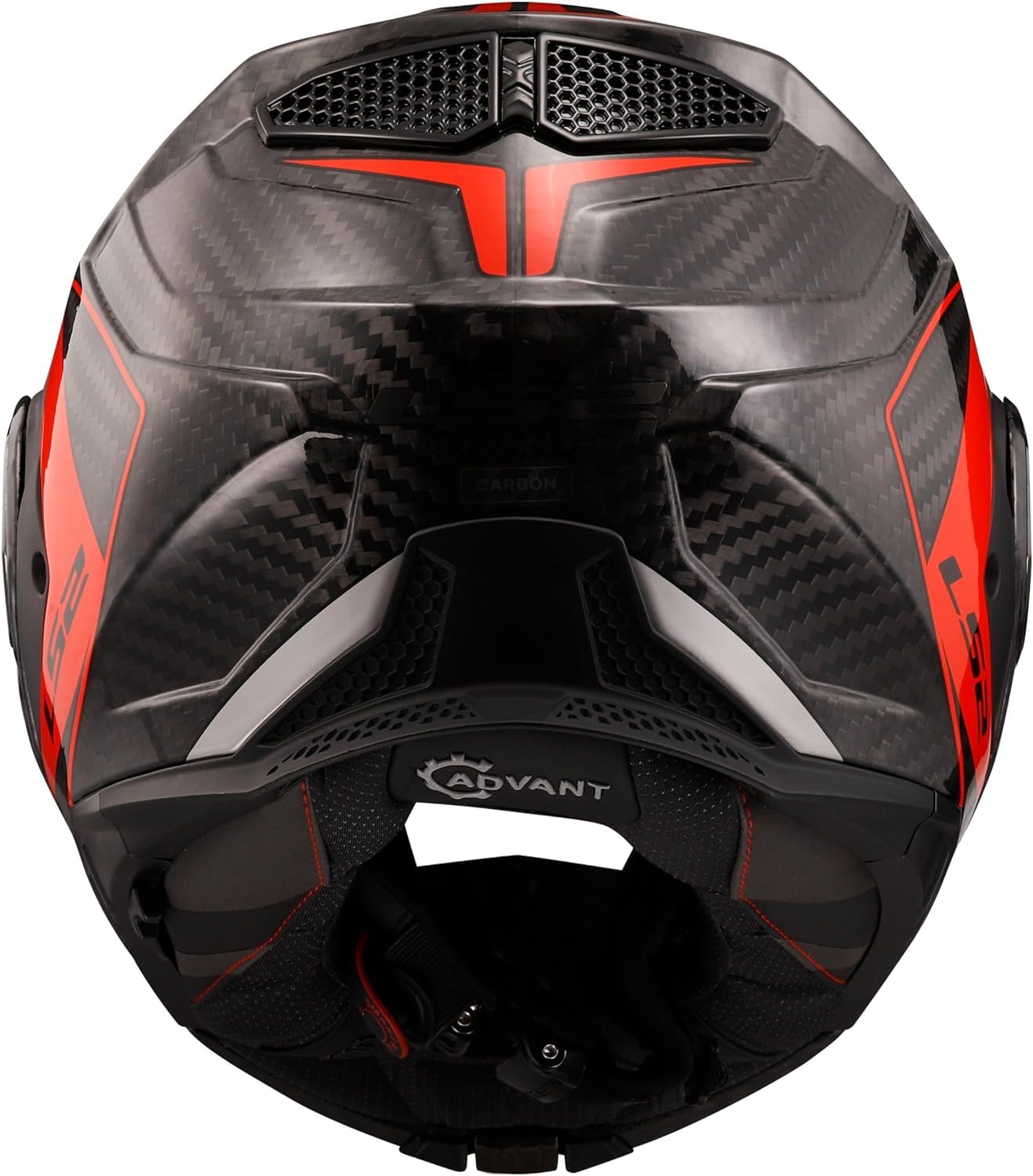 LS2, Casco Moto Modulare ADVANT X CARBON FUTURE Gloss Red, M