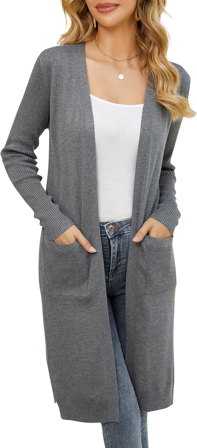 Cardigan Donna DEARCASE In Cotone Leggero - Aperto Davanti, Maniche Lunghe E Tasche - Foto 11