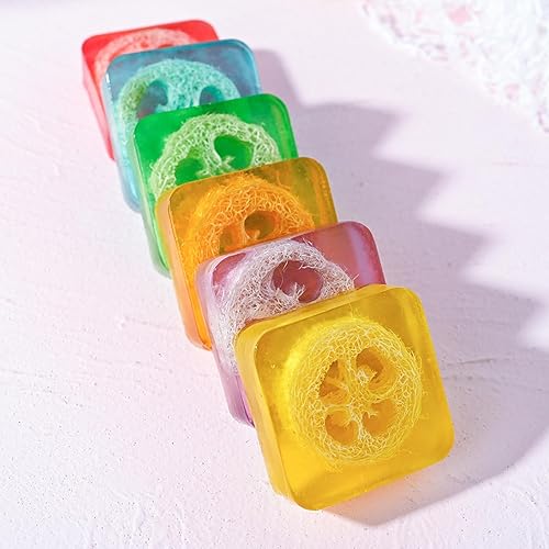 Miniatura 5 de Jabón botánico de lufa natural, jabón de aceite esencial hecho a mano, 3.53 oz (100 g), jabón floral artesanal hidratante para rostro y cuerpo con