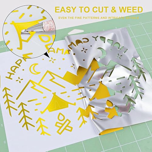 Miniatura 2 de VINYL FROG Vinilo adhesivo metálico mate, rollo de vinilo permanente metálico amarillo dorado de 12 x 6 pies, vinilo adhesivo satinado metálico para