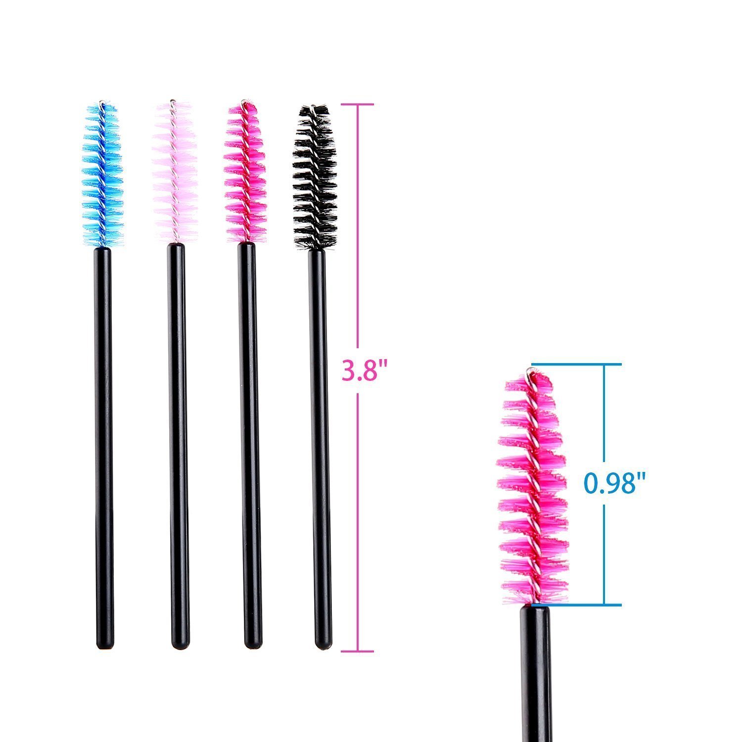 300 Multi-Color monouso ciglia per applicare il mascara, spazzola del sopracciglio, occhi, strumento volto trucco, monouso ciglia Make Up Mascara Spazzole applicatore bacchetta pennello