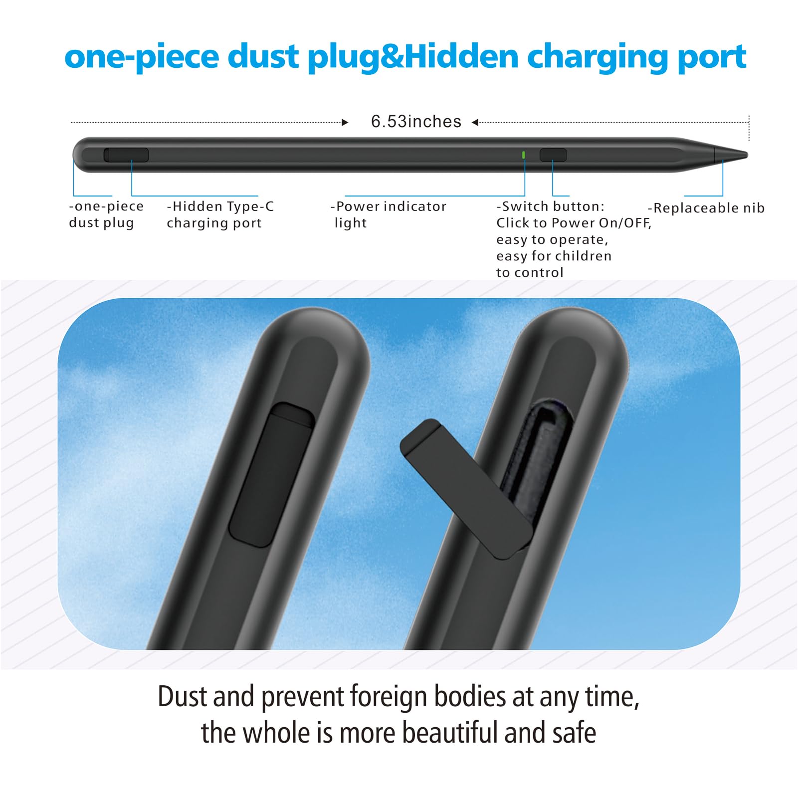 Penna Stilo per iPad 9a e 10a Gen, Penna Milikilo iPad Ricarica Rapida, Stylus Pen Palm Rejection, Sensibilità All'inclinazione per iPad 6/7/8/9/10, iPad Pro 11" e 12,9", iPad Air 3/4/5, iPad Mini 5/6