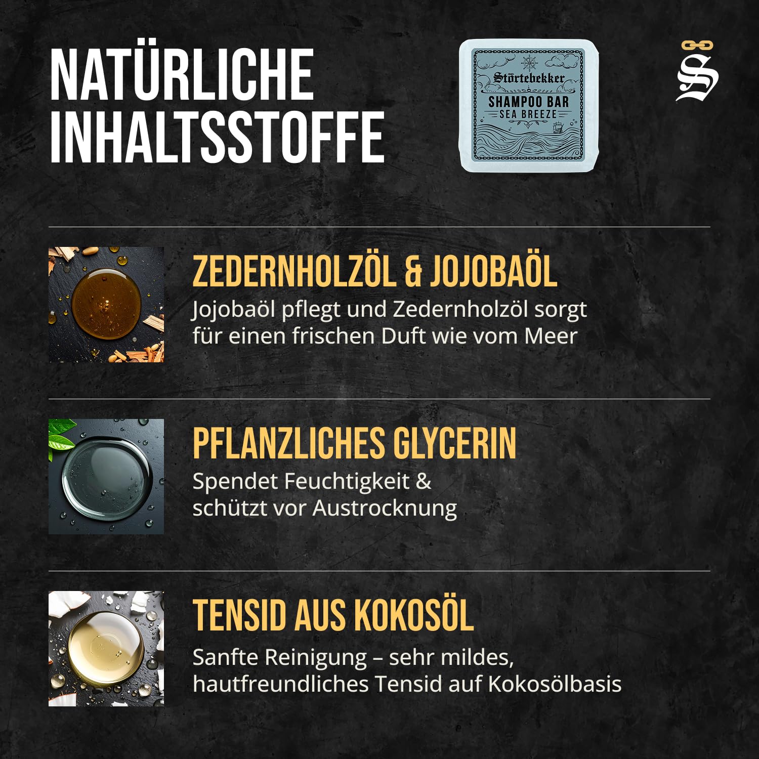 Störtebekker Duschset Hair & Body Festes Shampoo Festes Duschgel Sea Breeze vegan handgefertigt