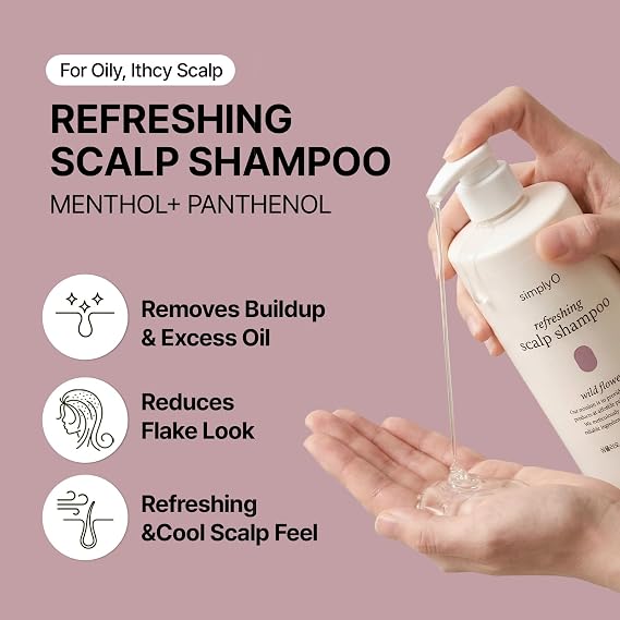 SimplyO Saç Derisi Ve Saç Bakımı Için Doğal Çözüm | Refreshing Scalp Shampoo Wild Flower, Kore'den Ithal