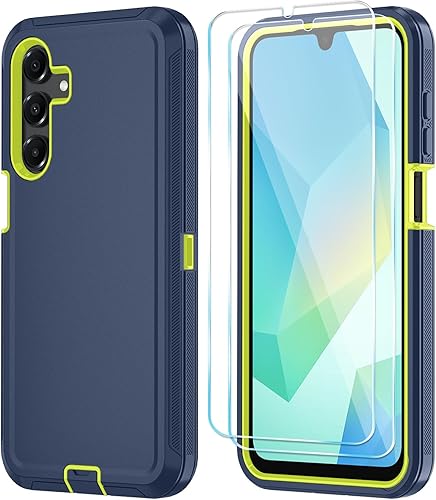 Miniatura 25 de Qinmay Funda para Samsung Galaxy A16 5G con protector de pantalla HD, resistente, a prueba de golpes y caídas, funda de 3 capas para Galaxy A16