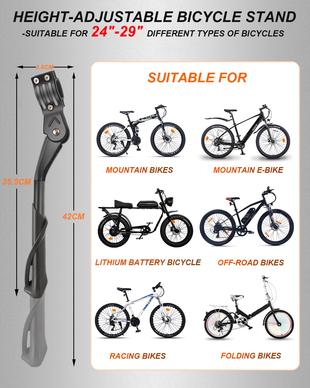 Cavalletto Bici Regolabile Oderra - Piedini In Gomma Antiscivolo Per MTB, City Bike E BMX - Foto 10