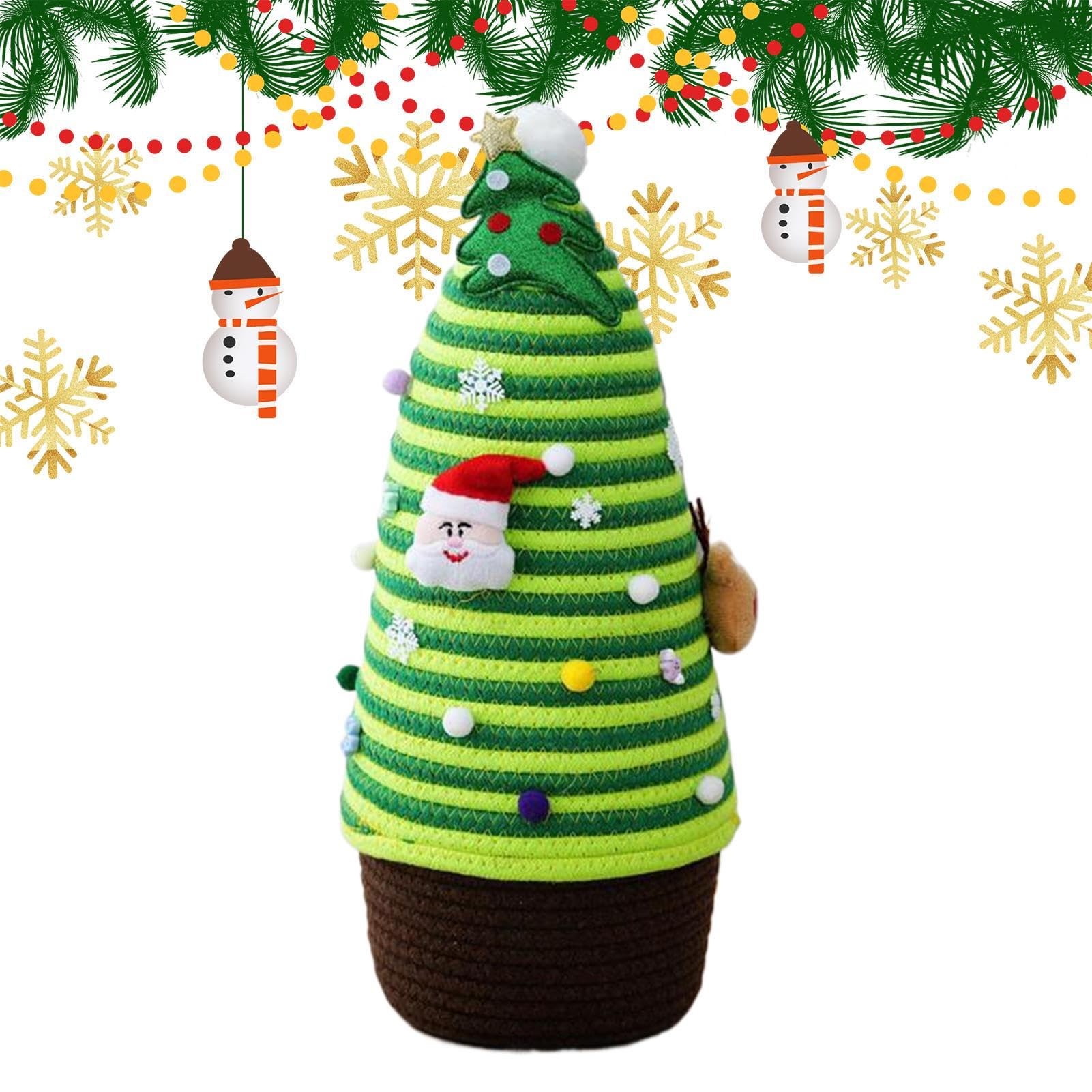 Panier de stockage de Noël avec couvercle pour ranger le salon