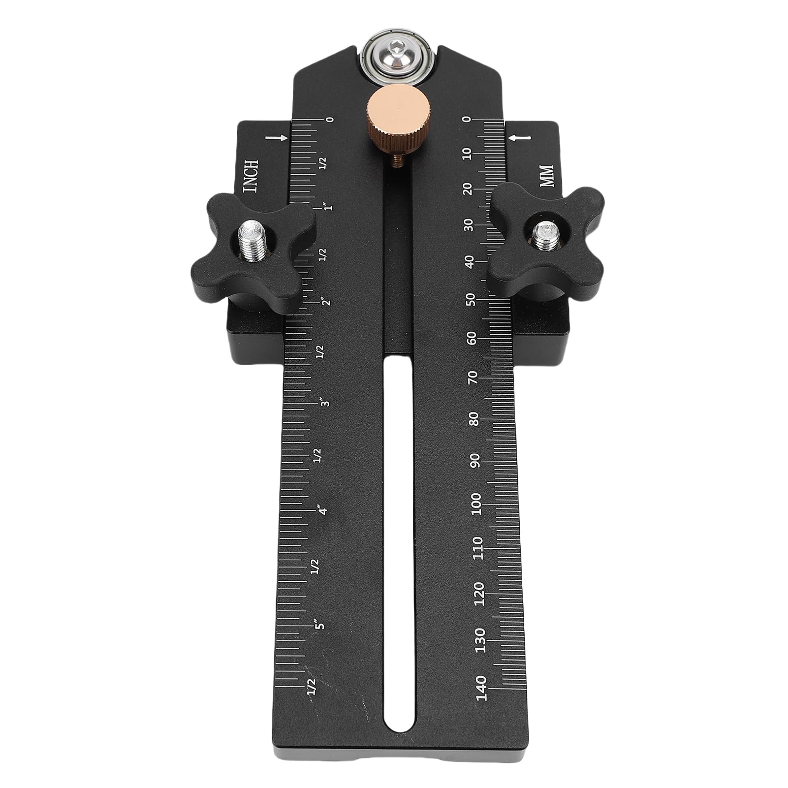 Jiawu Maschera per da Tavolo per Strappi Sottili e Veloci, Utensile in Alluminio per Carpentieri, Scanalatura a T da 3/8 X 3/4 Pollici, Ideale per Tagli Precisi, Nera