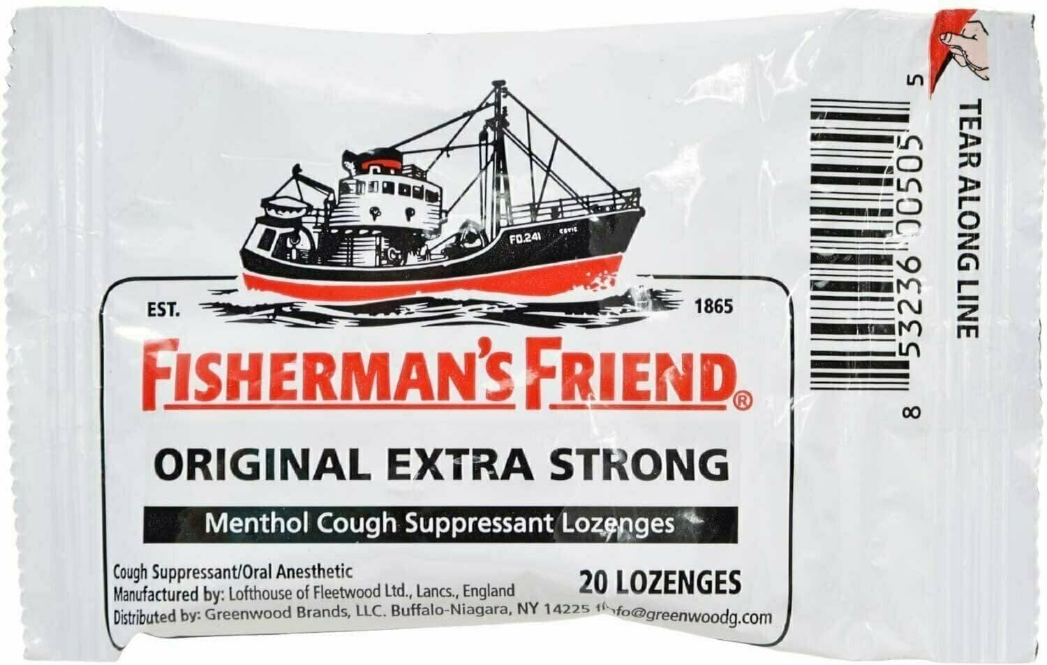FISHERMANS FRIEND 20 LOZENGES 10MG ORIGINAL EXTRA STRONG (pack of 3) by Greenwood Brands