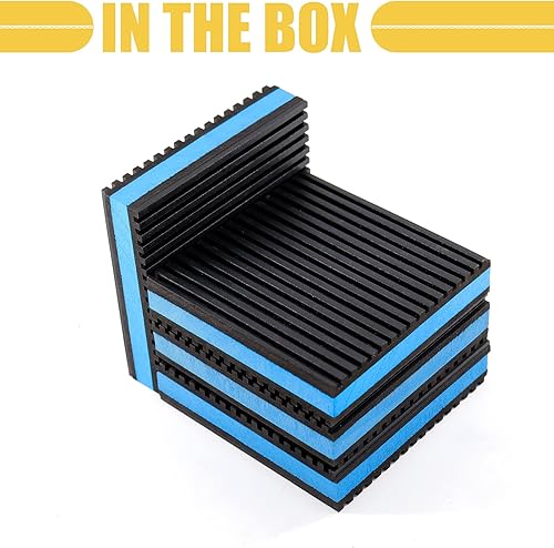 Miniatura 8 de Paquete de 4 almohadillas de goma antivibración, 3 x 3 x 78 pulgadas, alfombrillas aislantes de EVA resistentes para aire acondicionado, sistema