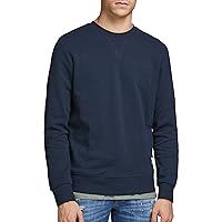 JACK & JONES Uomo Felpa Basic a Maniche Lunghe Girocollo Pullover Maglione Monocromatico Jumper JJEBASIC