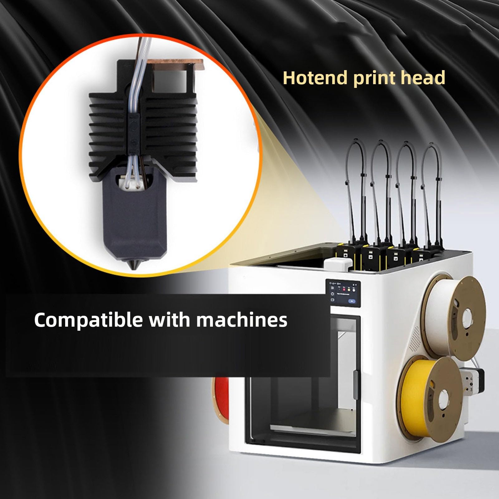 Zestaw 4 szt. Hotendu 0,4 Mm do Snapmaker U1 Wysokoprzepływowa, Całkowicie Metalowa Dysza z grzałką 48 W do Szybkiego Drukowania 3D
