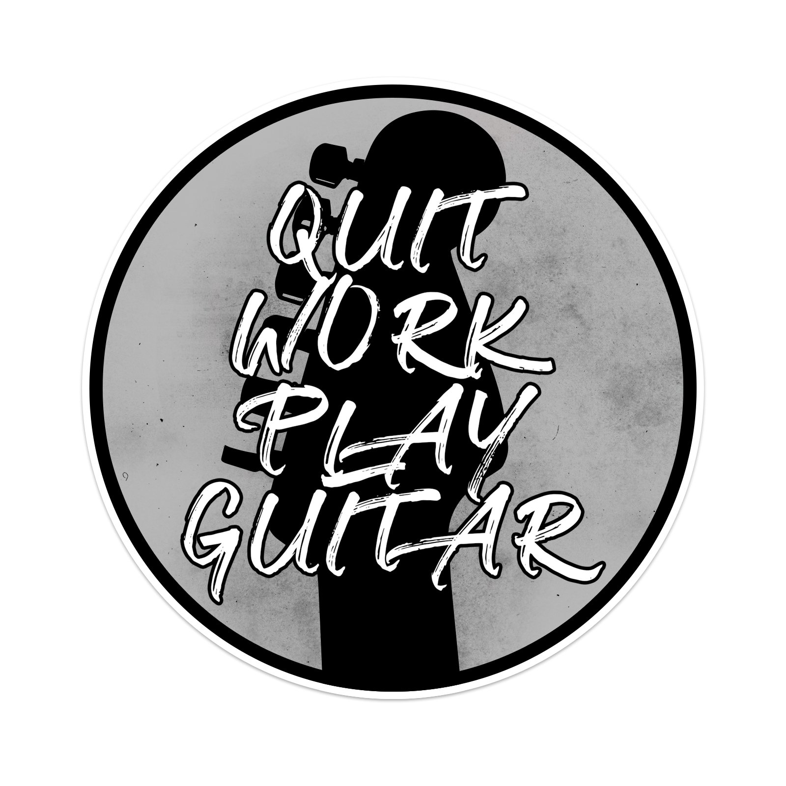Quit Work Play Guitar Guitar Instrument Case Sticker - 4