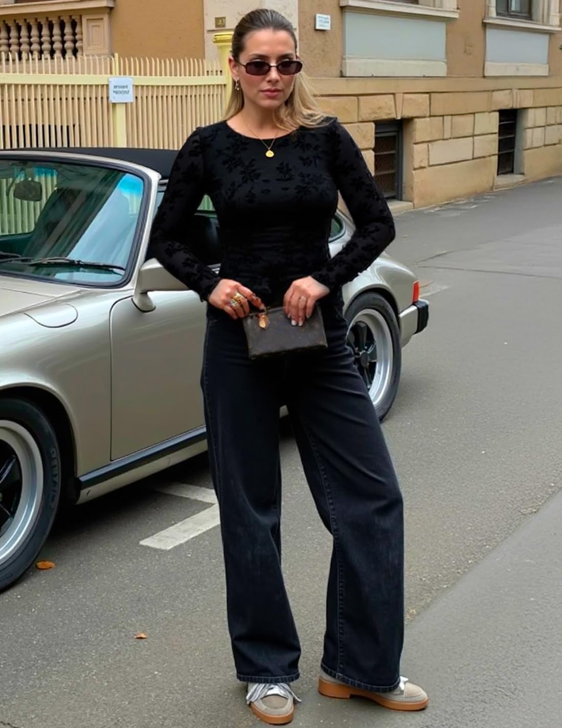 ZESICA Womens Floral Long Sleeve Shirts 2026 Spring Boat Neck Mesh Ruched Tops Fitted Asymmetrical Going Out Blouses - Image 6