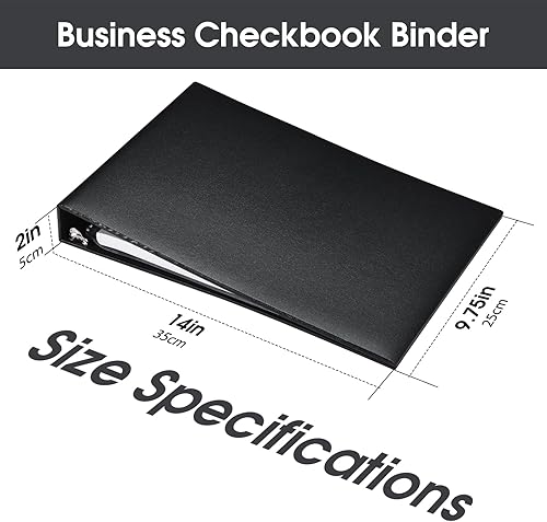 Miniatura 2 de Carpeta de 7 anillas, soporte para chequeras de negocios de 3 en una página, capacidad para 500 cheques, con organizador de calendario 2017-2021,
