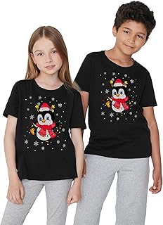 NetSetUK Christmas Kids Short Sleeve Crew Neck T Shirts Unis