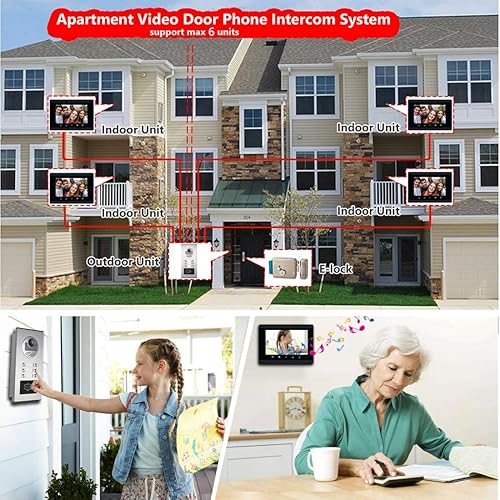 Miniatura 2 de Versión de actualización 2 unidades sistema de intercomunicación de apartamento 7 pulgadas monitor táctil video puerta kits de teléfono soporte