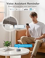 Vista 9 de GoveeLife Premium Detector inteligente de fugas de agua 2 con rango ultralargo de 1968 pies, sensor de agua wifi con SMS/Email/APP Push y alarma