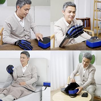 Rehabilitation Robot Gloves Both Hands Finger Rehabilitation Five-Finger Training AI Smart Chip Integrated Touch Screen Electric Rehab& Physical Therapy Gloves(Size:XXL code,Color:both hands)