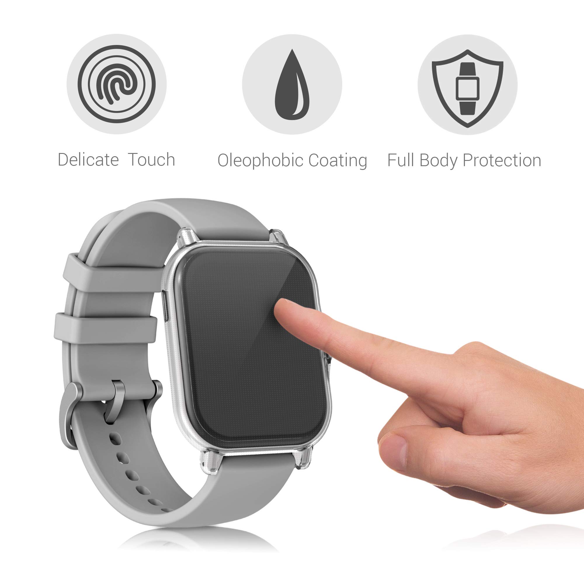 kwmobile Etui kompatybilne z Huami Amazfit GTS 3 / GTS 2 / GTS 2e, 2 x silikonowe etui na monitor aktywności z TPU, przezroczyste