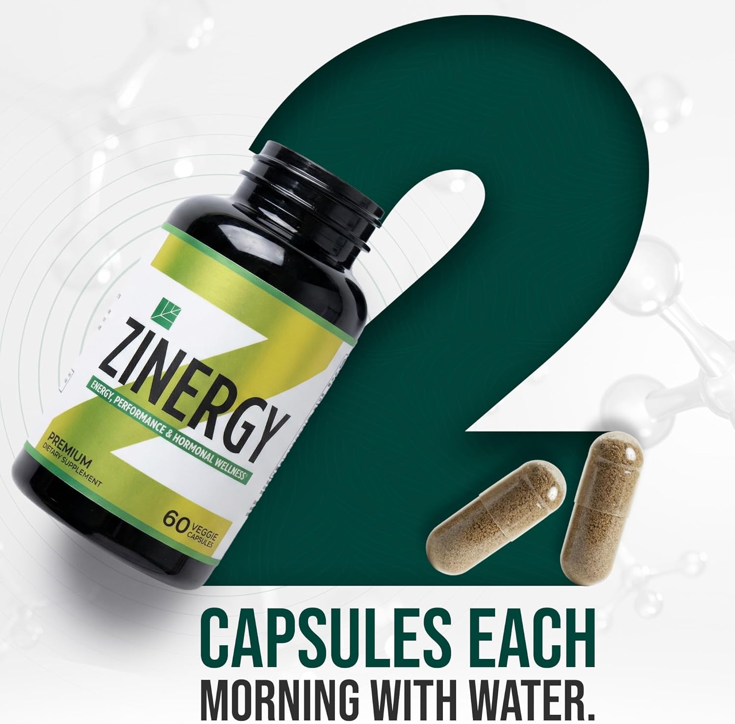 Dr. Zisman ZINERGY Natural Energy & Vitality Support – All-Natural Formula for Men and Women – Enhances Energy Levels & Hormonal Balance – 60 Premium Capsules
