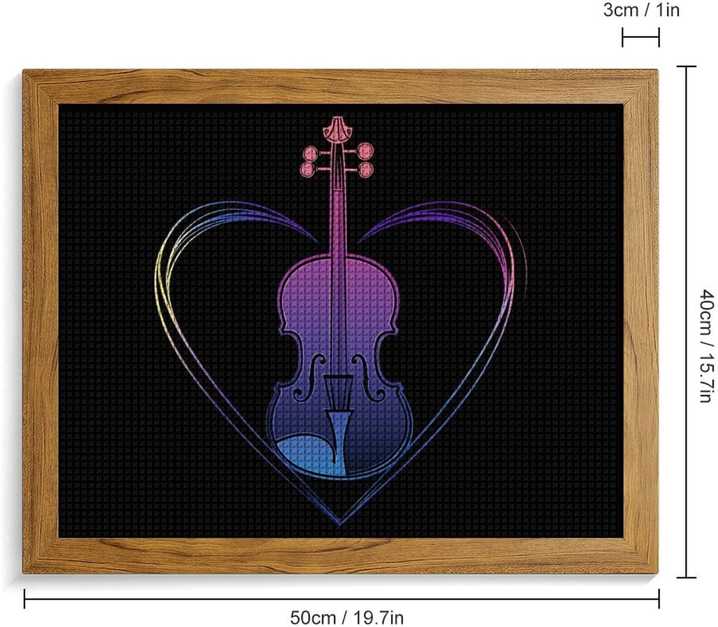 Violin Lover Printed Diamond 5D Painting Kits DIY Full Drill Crafts for Home Wall Decor 16x20 Inch Yellow Wood 50 * 40cm