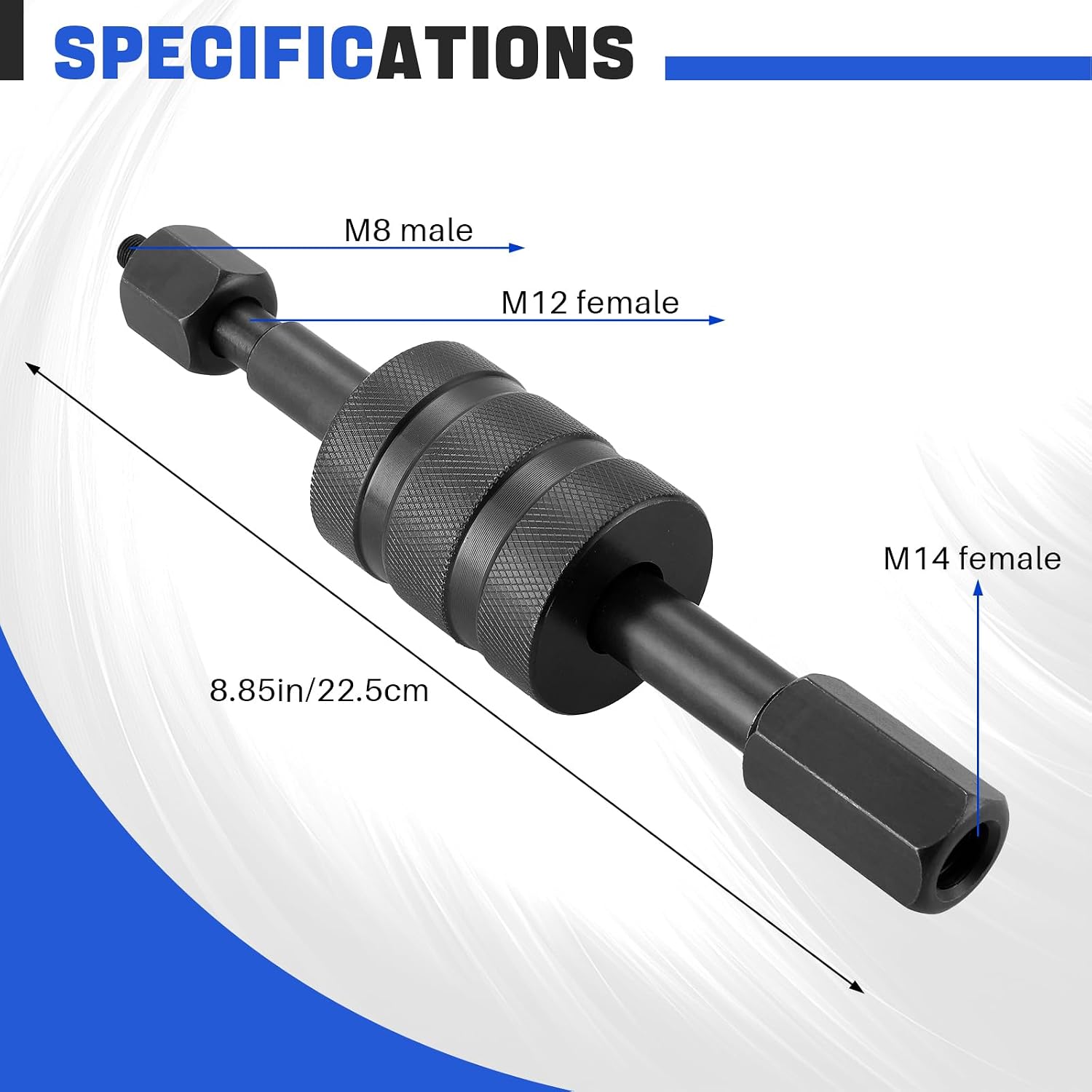 DASBET Diesel Injector Puller Tool Fuel Injector Removal Set with M8 M12 M14 Thread Adaptors Slide Hammer Extractor Common Rail Injector Remover for Bosch Lucas Diesel injectors