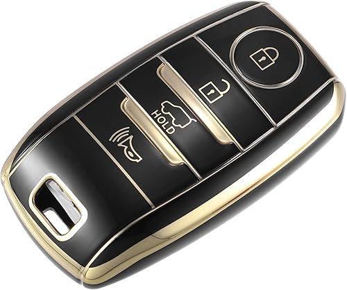 ACROPIX Funda de TPU para llavero remoto de coche, 4 botones, protector completo para Kia Forte para Kia Forte Koup - Paquete de 1 negro