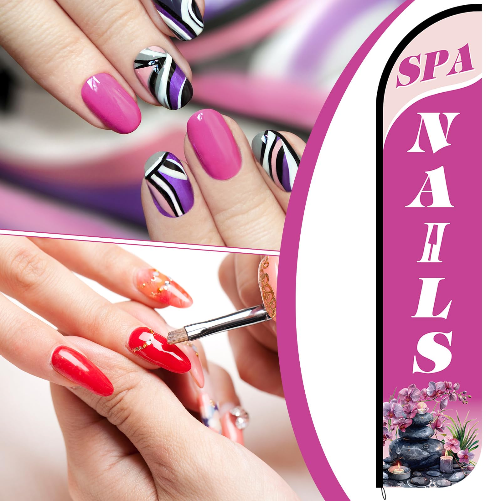 Beauty Salon Advertising Feather Flag, Beauty Salon Beauty Salon Advertising Feather Flag, Beauty Salon