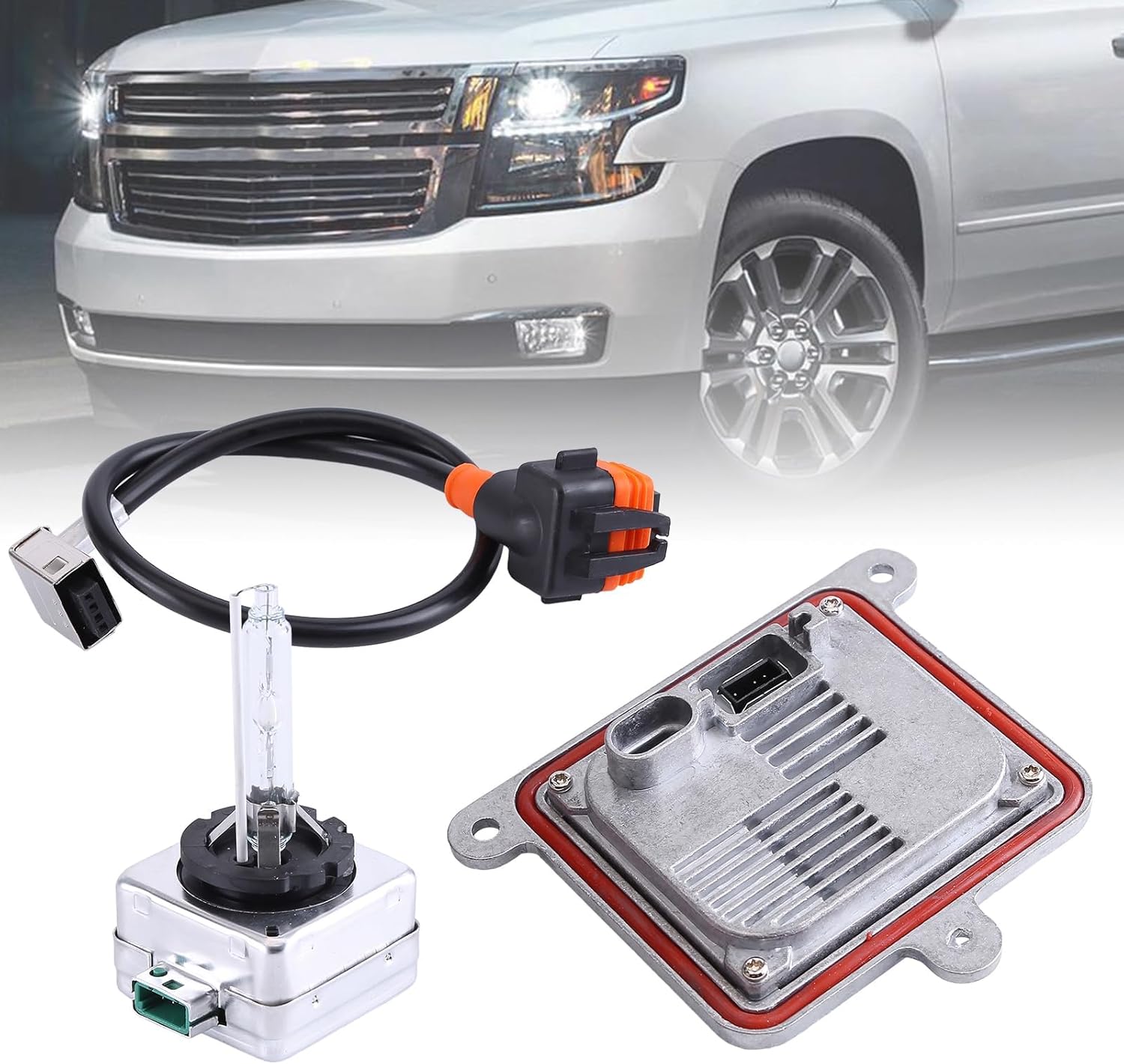 2PCS Xenon HID Headlight Ballast Control Unit with Igniter & D3S Bulb, 20928264 Xenon Ballast kit Compatible for 2013-2020 Chevrolet Blazer Impala Malibu Suburban Tahoe 13587720 13587843 13503432
