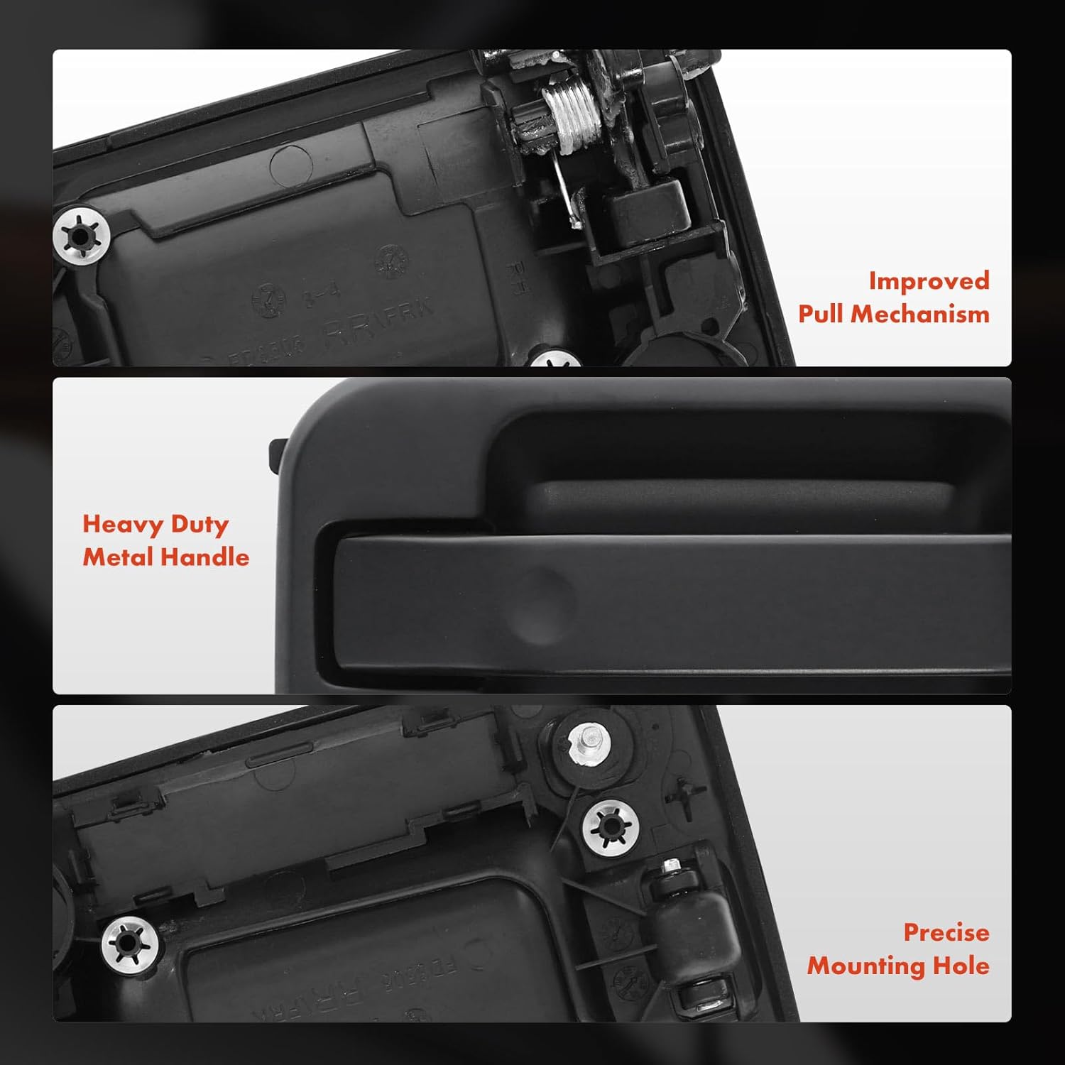 A-Premium Front or Rear Right Passenger Side Upgraded Metal Exterior Door Handle Compatible with Ford F-150 F150 2004-2014 & Lincoln Mark LT 2006-2008, Primed Black, Replace# 9L3Z1626604-CAPTM