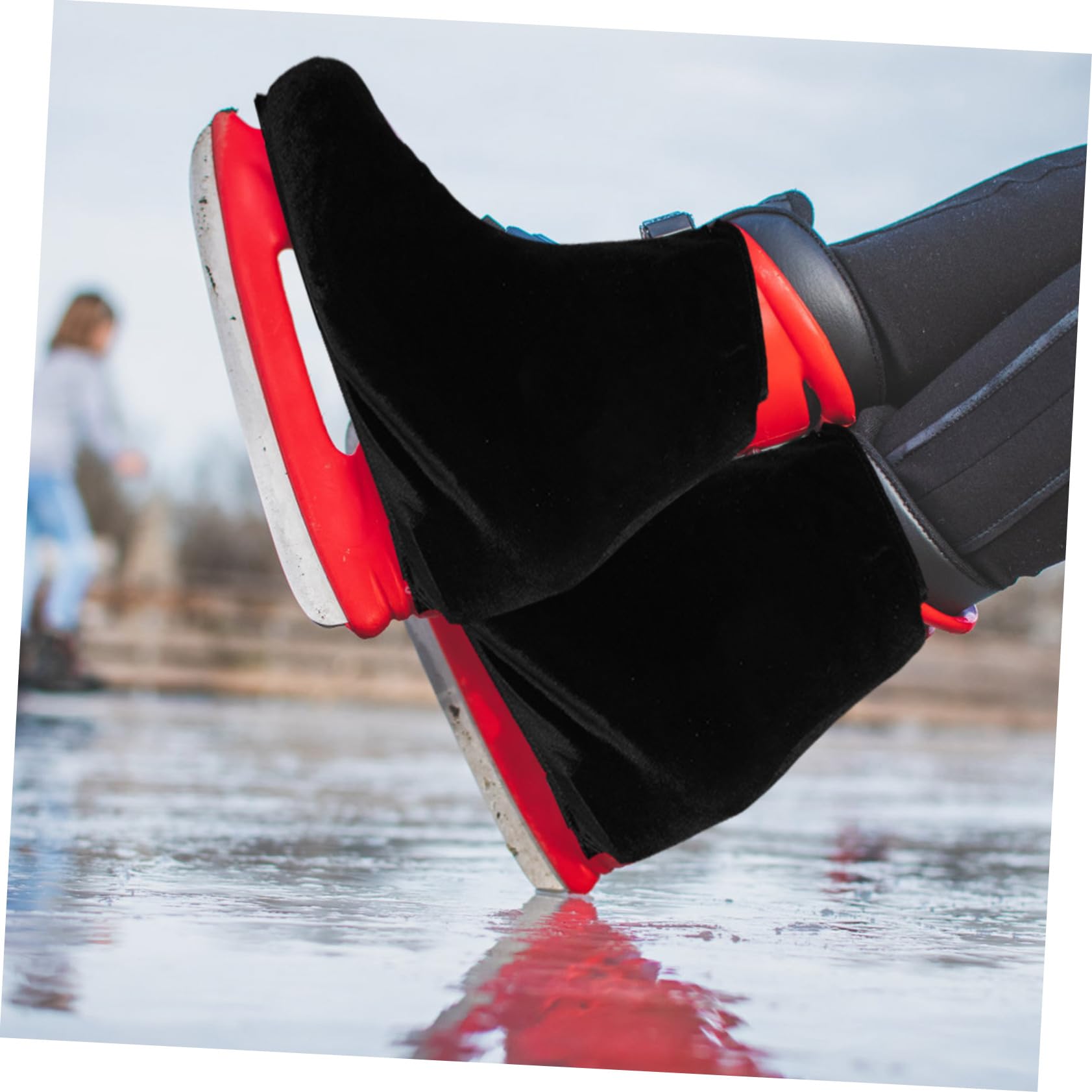 Toddmomy Cubierta de Zapato de Skate Skate Cubiertas de Cuchilla de patín de Hielo Cubrir Cubierta Protectora de Patines Cubiertas de Patines de Hielo poliéster Negro