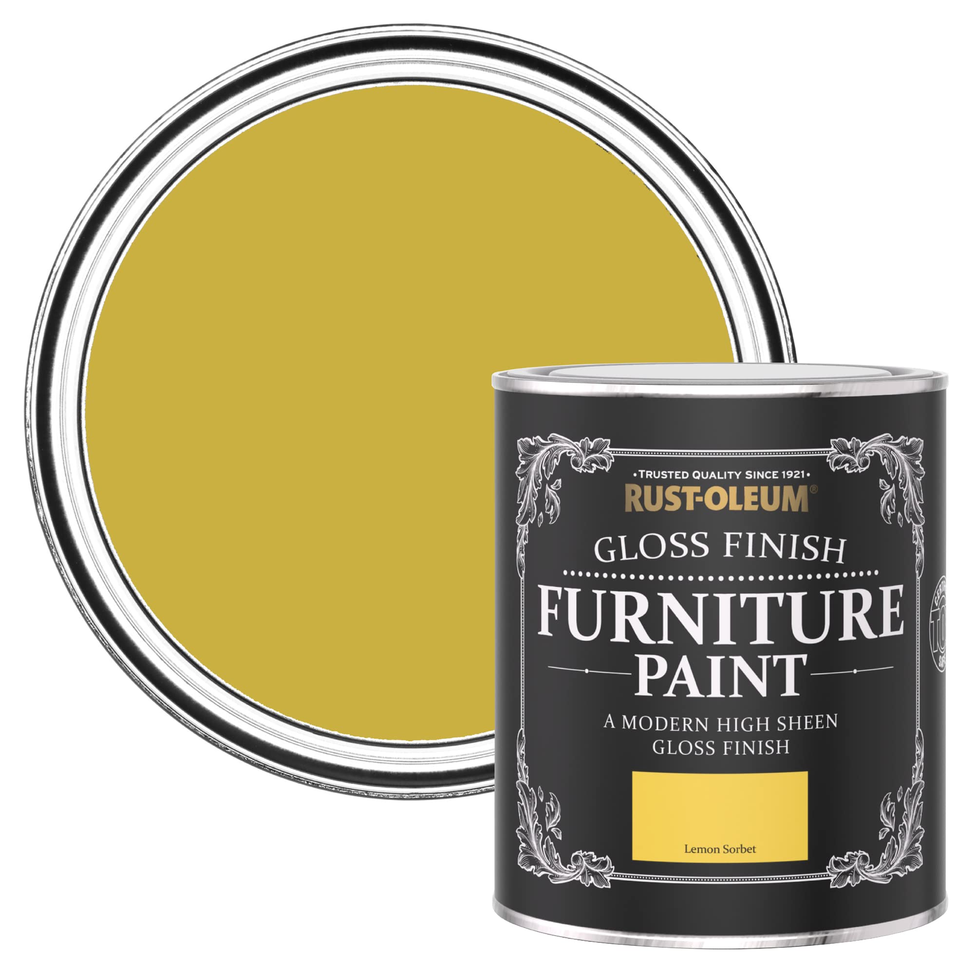 Rust-Oleum Yellow Furniture & Skirting Board Paint in Gloss Finish - Lemon Sorbet 750ml