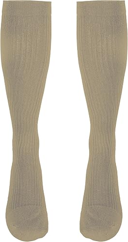 Vista 38 de NuVein Calcetines de compresión, soporte de 15-20 mmHg para hombres, pie acolchado acolchado, altura a la rodilla, puntera cerrada, blanco, XL