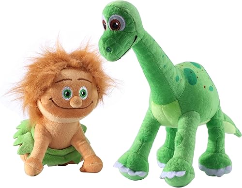 The Good - Juego de juguetes de peluche de dinosaurio, Spot The Child de 7 pulgadas/7.9 in + Arlo Baby de 13 pulgadas/13.8 in (paquete de 2)
