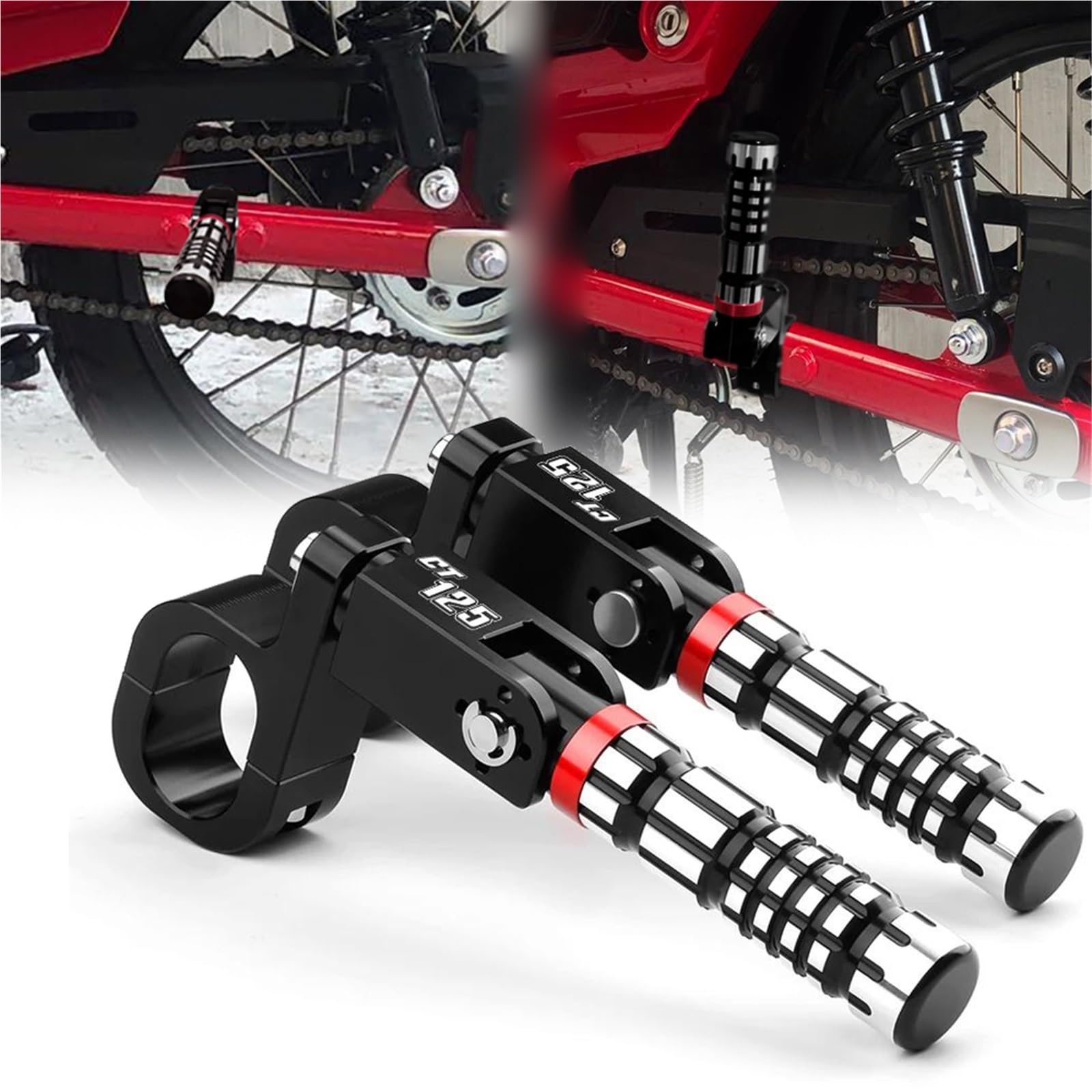 Repose-Pieds Moto CT125 Aluminium CNC Accessoire Cale-Pieds Hunter Cub 125