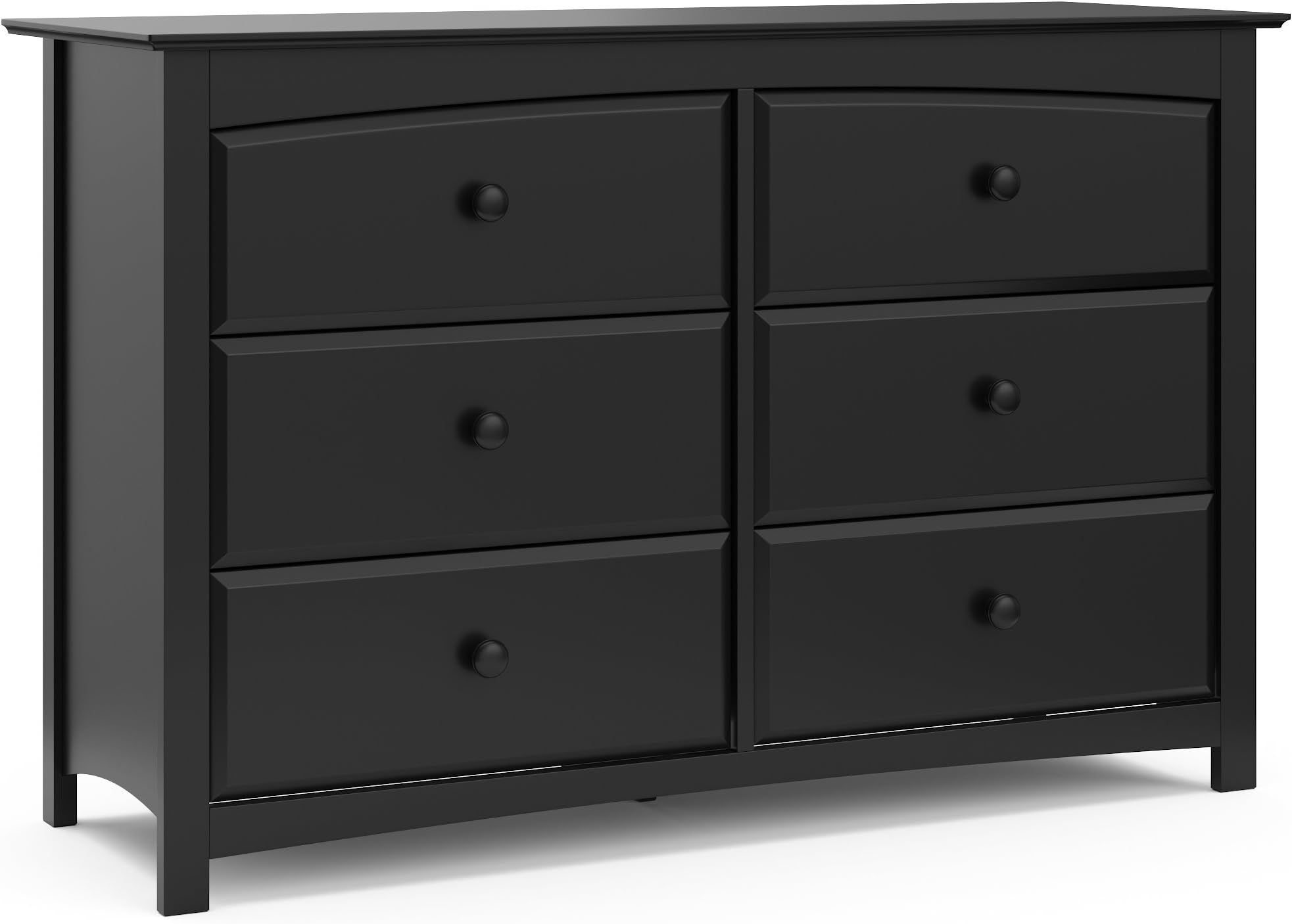 Kenton 6 Drawer Double Dresser (Black) โ Dresser for Kids Bedroom, Nursery Dresser Organizer, Chest of Drawers for Bedroom with 6 Drawers, Universal Design for Childrenโs Bedroom