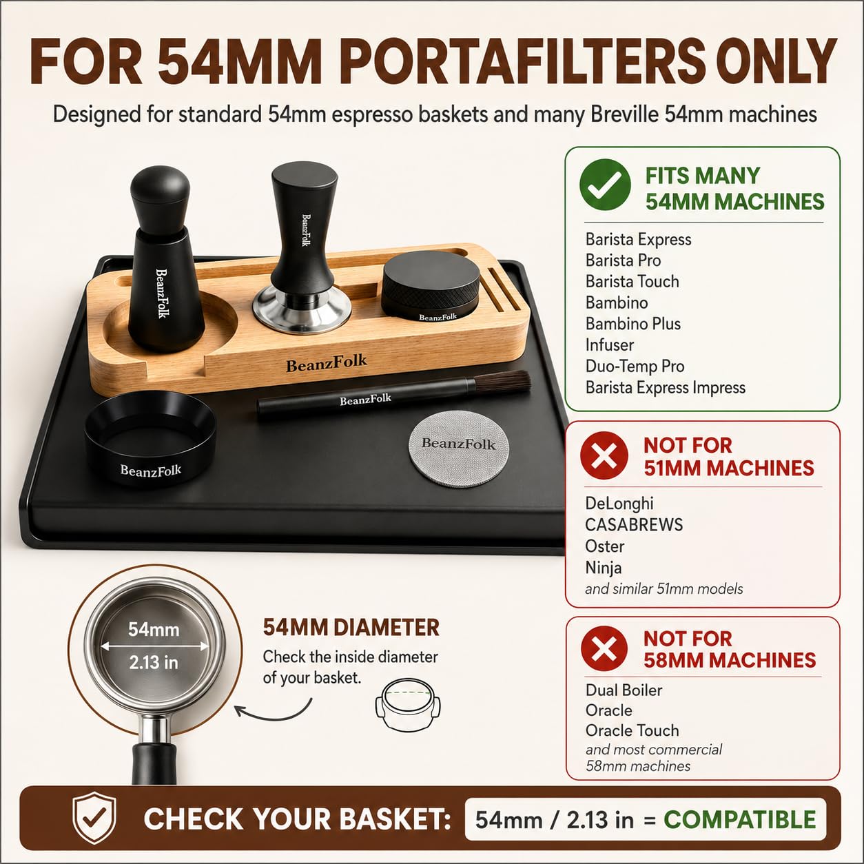Amazon.com: BeanzFolk 54mm Espresso Accessories Kit for Breville 8