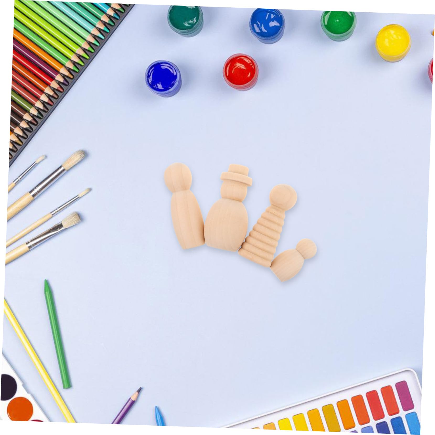20 Piezas Figuras de Madera para Pintar Muñecos de Madera sin para Manualidades DIY con Superficie Lisa para Decoración y Creativos Casa y Escuela
